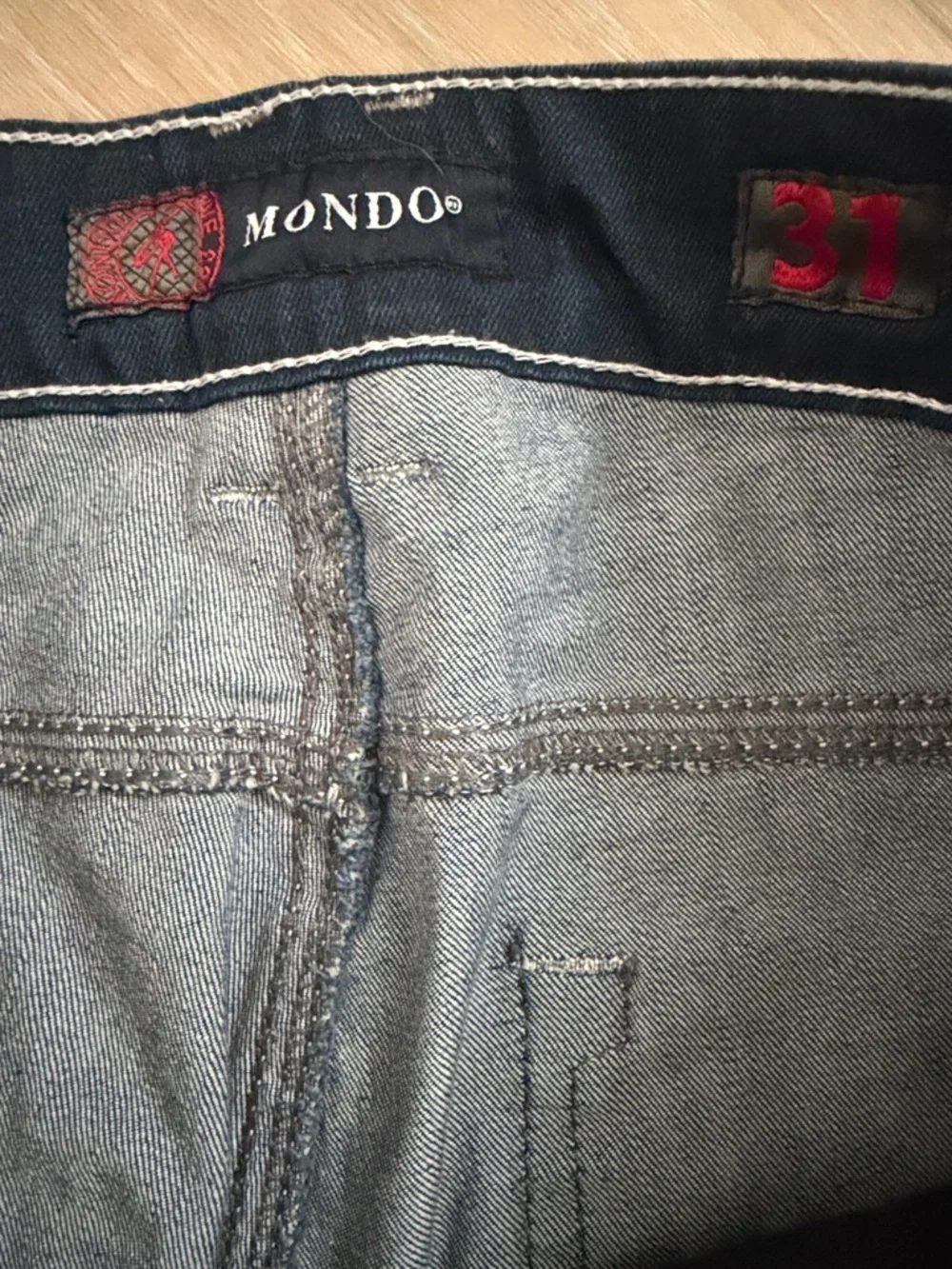 Mondo Men’s Dark Denim Jeans Size 31x34 Slim Straight Designer Style